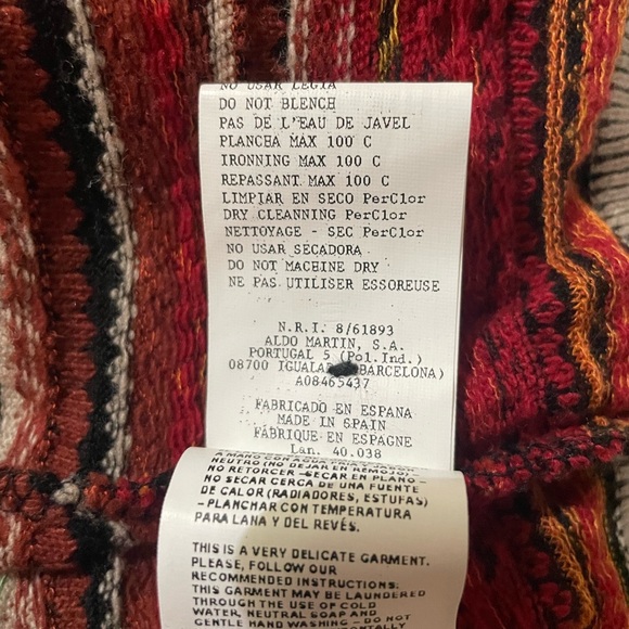 Anthropologie Aldomartins Button Down Cardigan Sweater, Size 10, Leather Accents - Picture 10 of 13